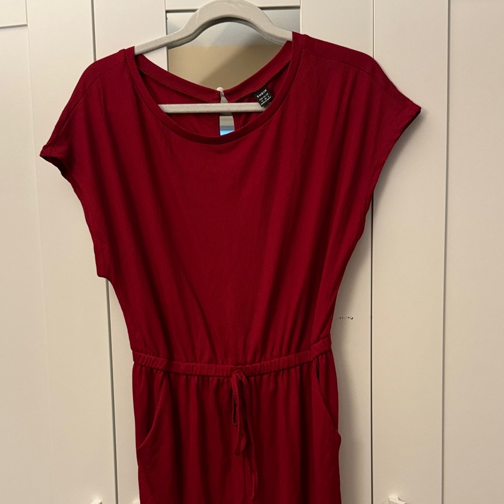 Chic Red Drawstring jumpsuit